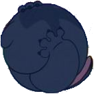 Stitch curled up into a ball